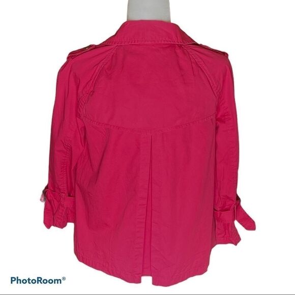 WOMEN’S Ann Taylor LOFT pink short trench jacket - Picture 4 of 9